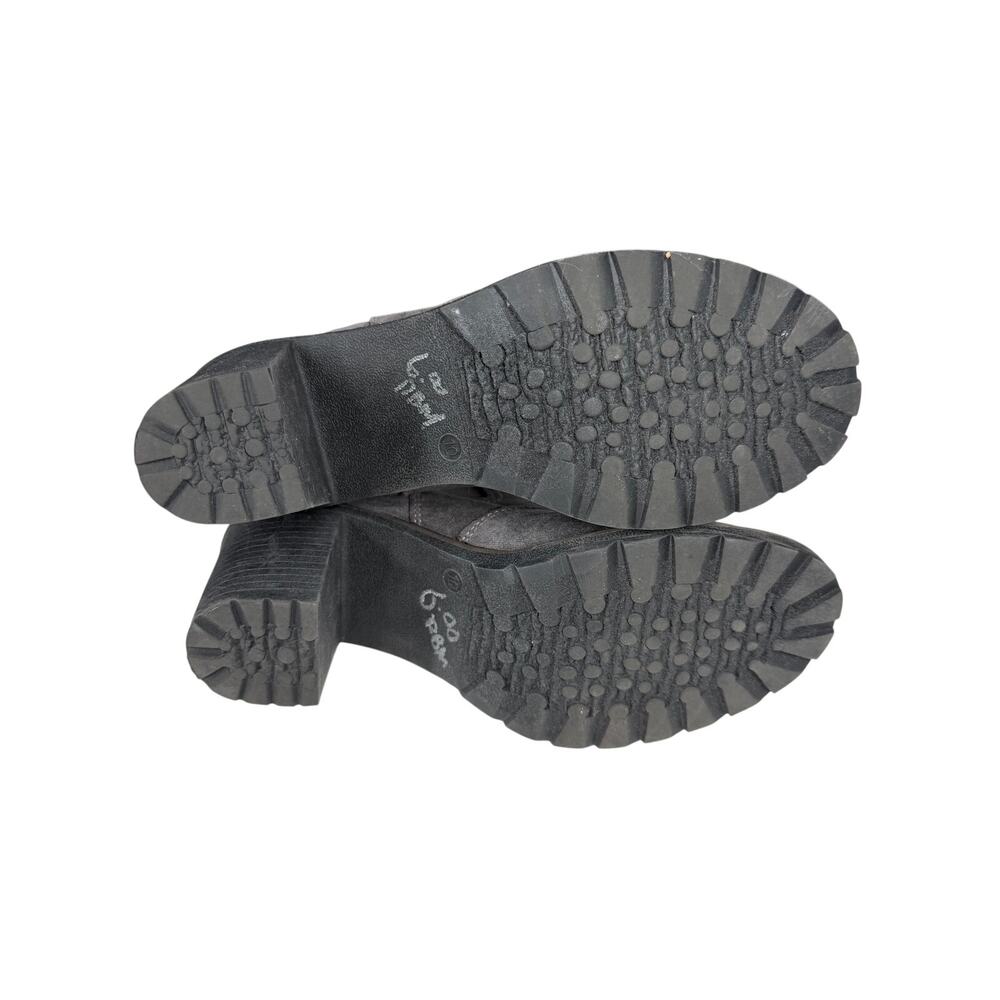 CORKYS Bootie 10 Rocky Faux Suede Block Heel Rubber Sole Contrast Stitching - Picture 6 of 9